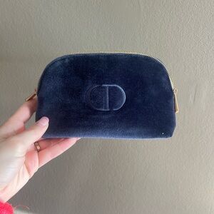 Dior Navy Blue Velvet Pouch